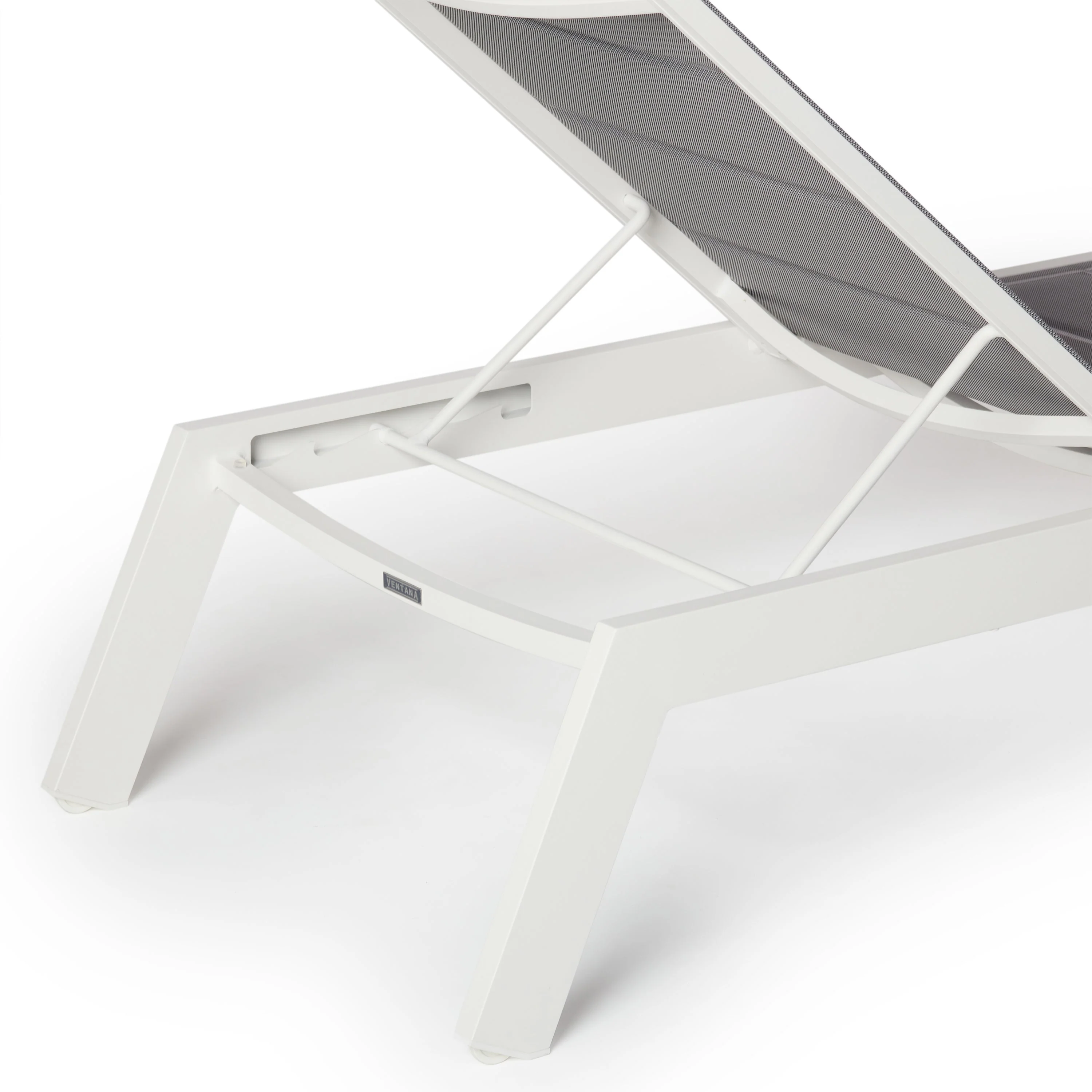 Tiburon Chaise with Padded Sling in White Aluminum - Image 11