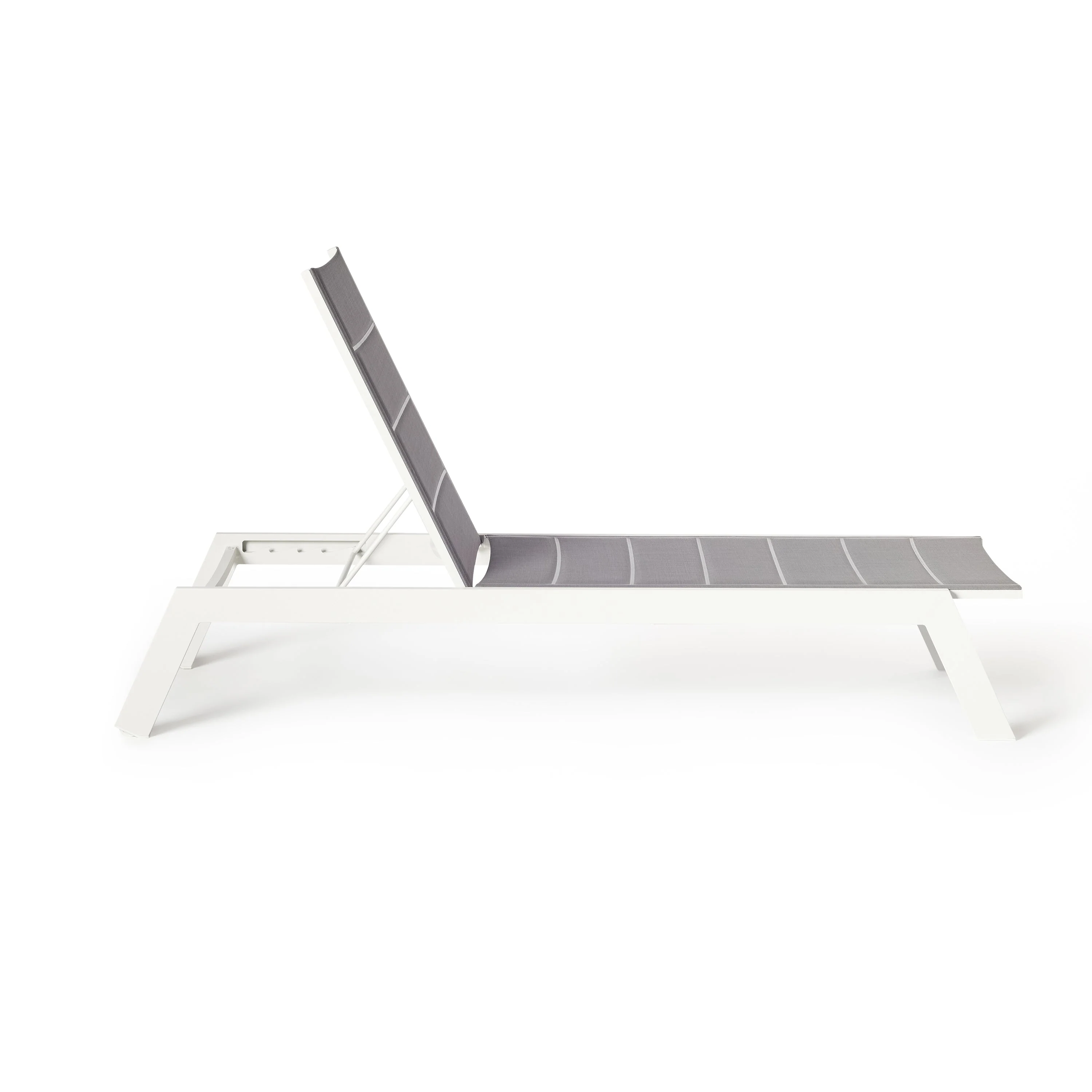 Tiburon Chaise with Padded Sling in White Aluminum - Image 4