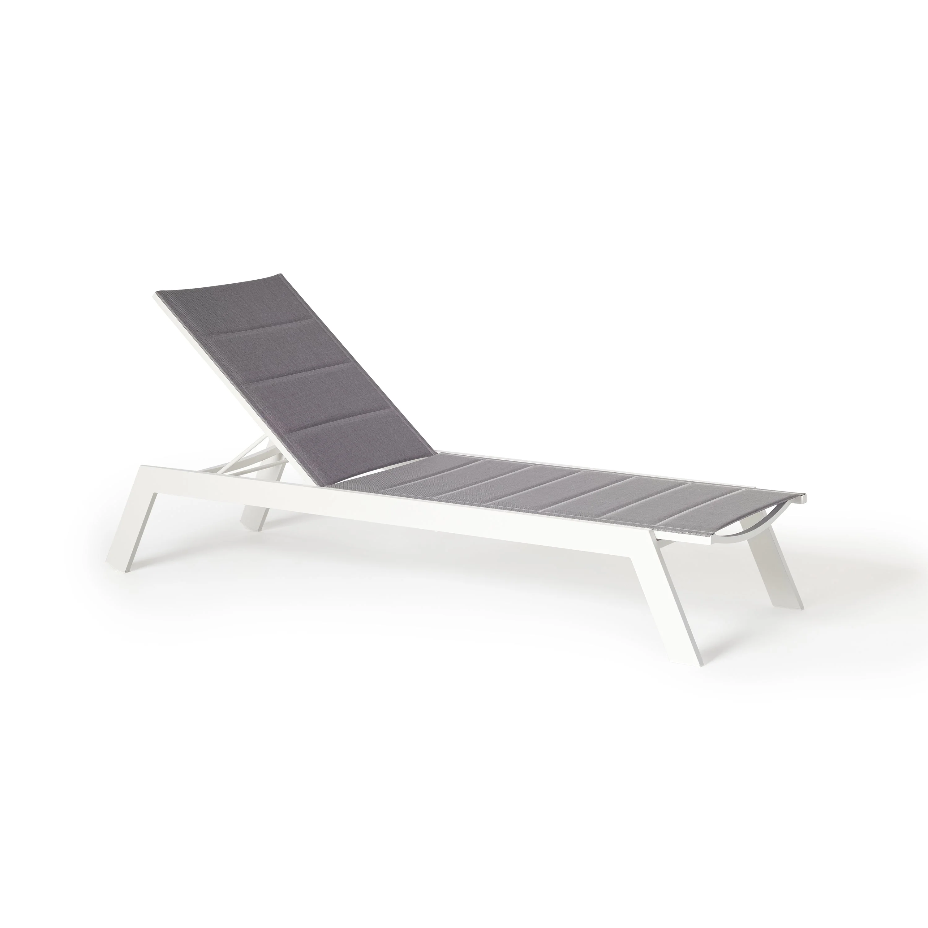 Tiburon Chaise with Padded Sling in White Aluminum - Image 7