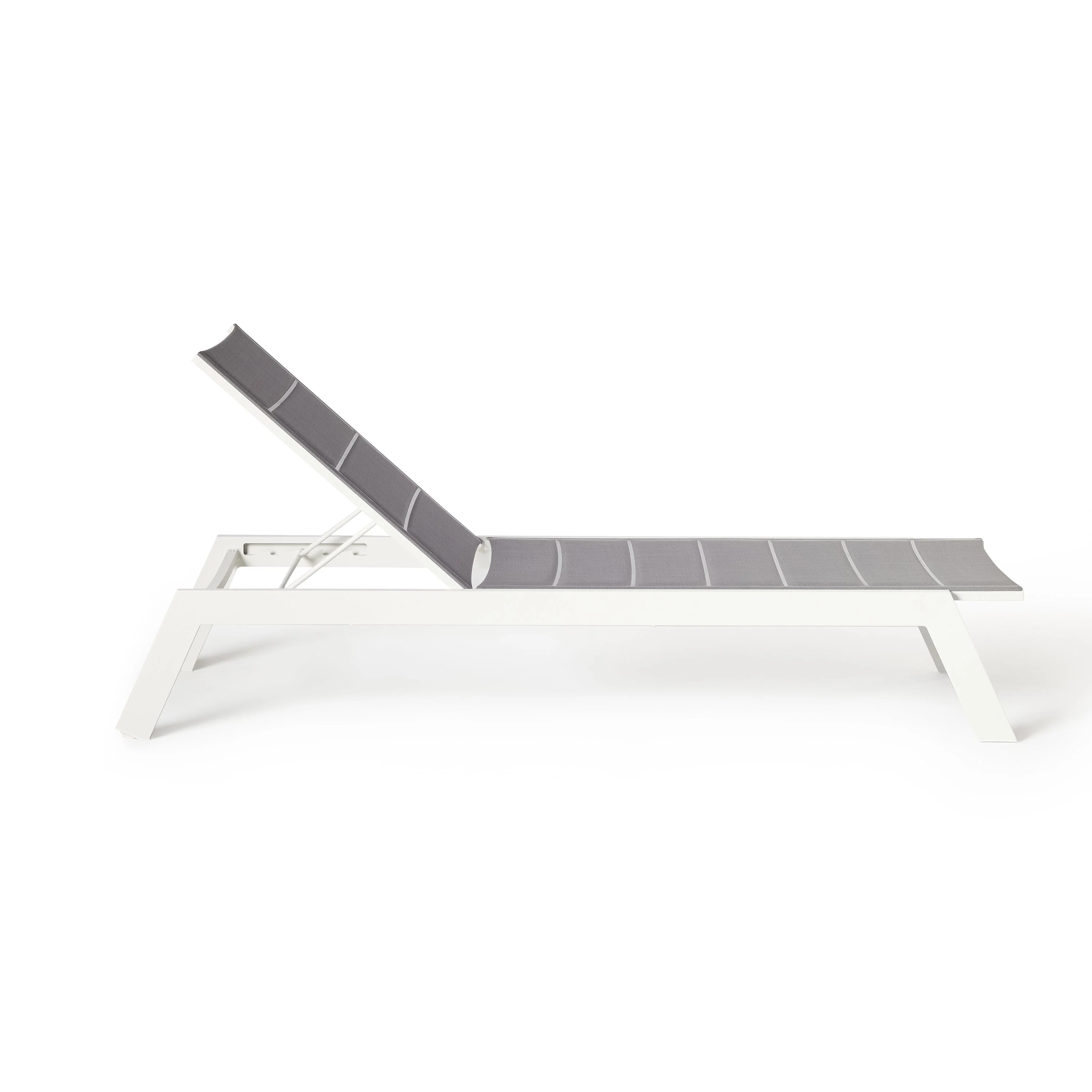 Tiburon Chaise with Padded Sling in White Aluminum - Image 8