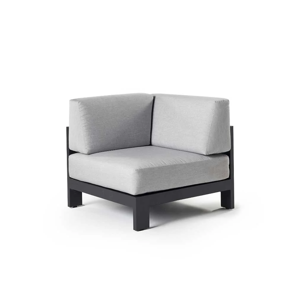 Tiburon Sectional Corner Chair in Charcoal Aluminum - Image 2