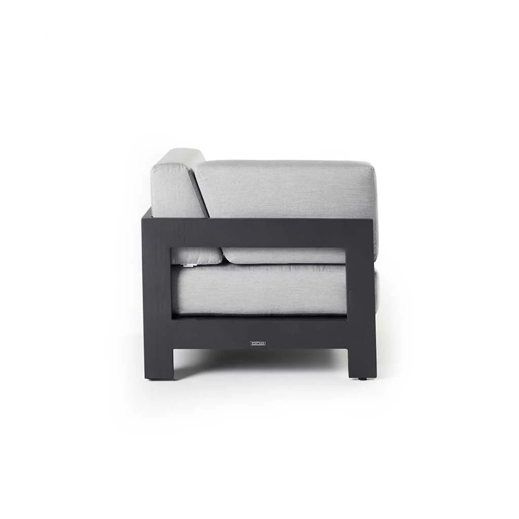 Tiburon Sectional Corner Chair in Charcoal Aluminum - Image 3
