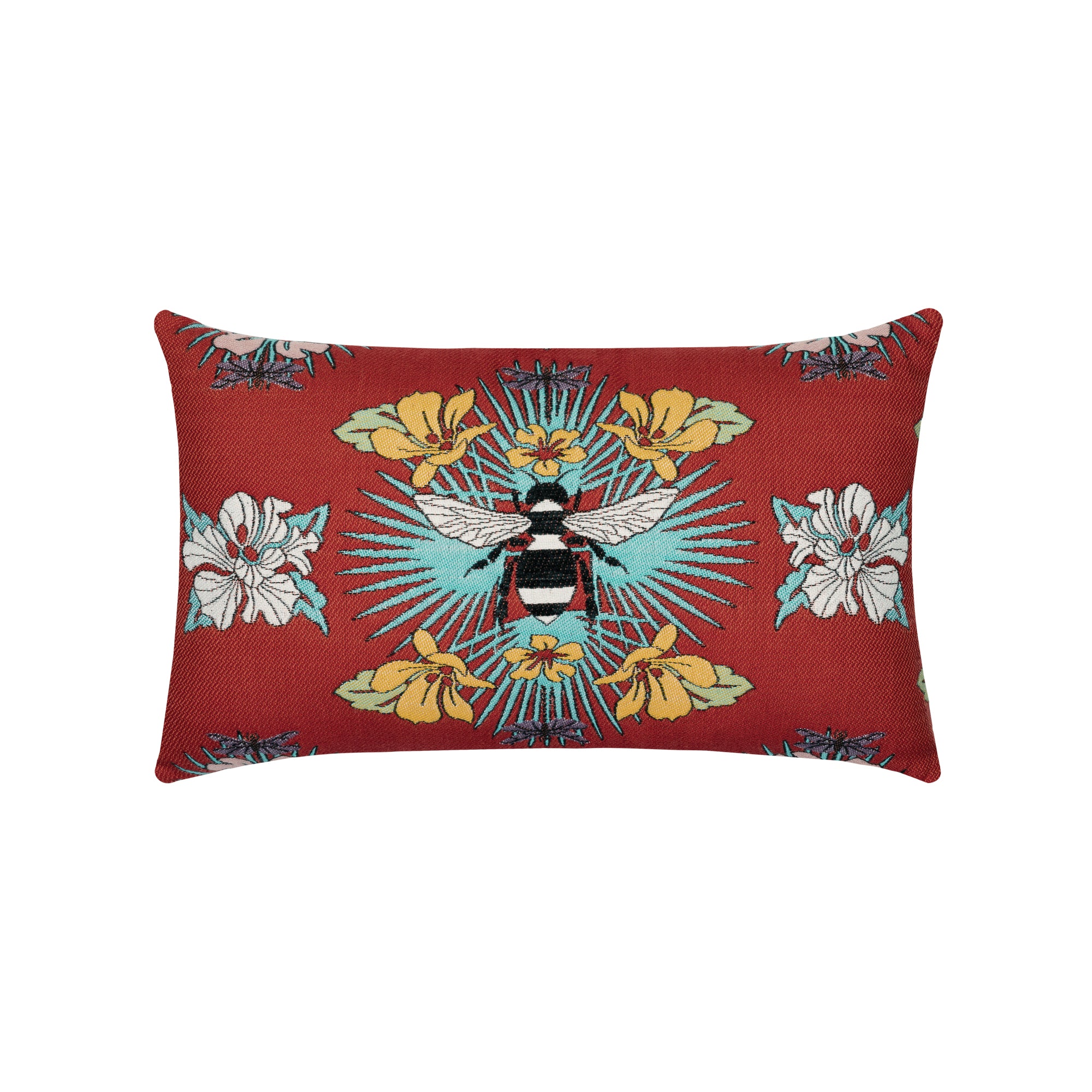 Tropical Bee Red Pillow - Image 2