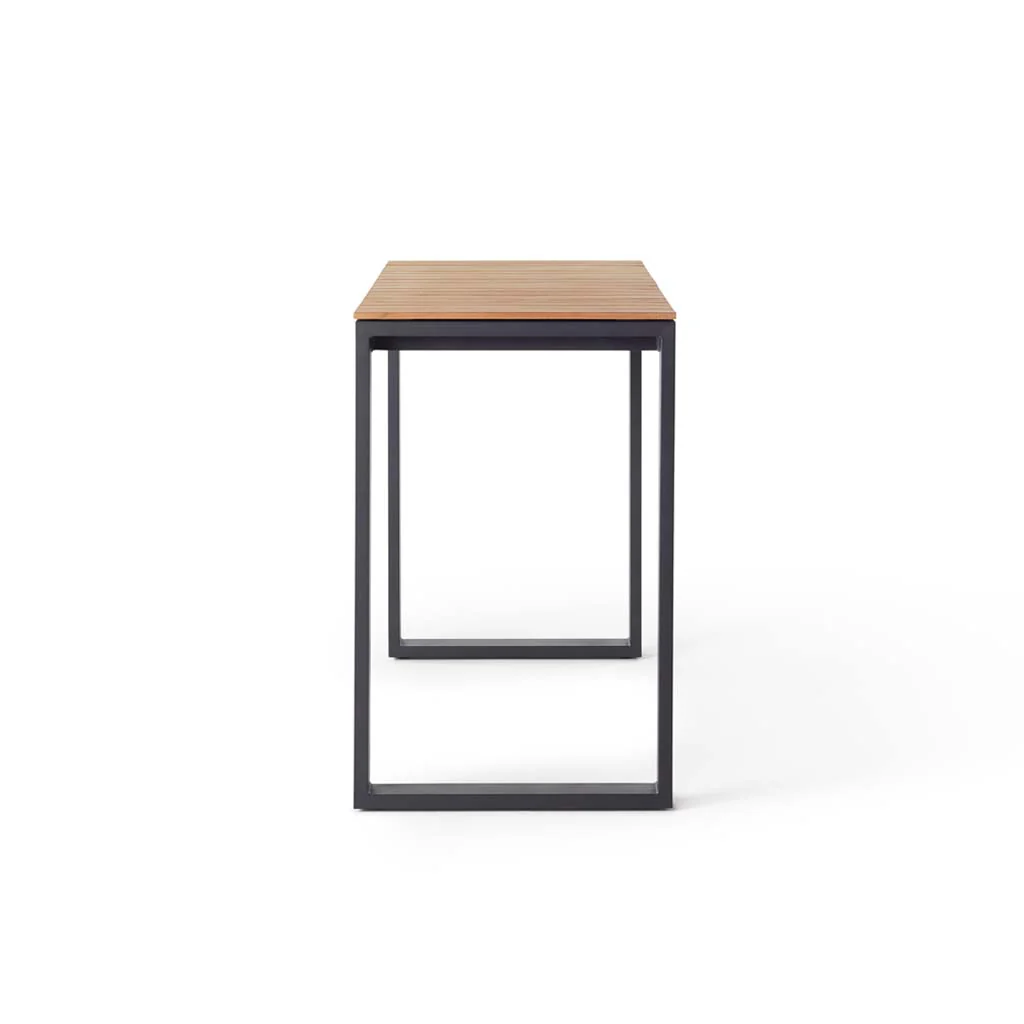 Ventura 66" Bar Table in Charcoal - Teak Top - Image 3