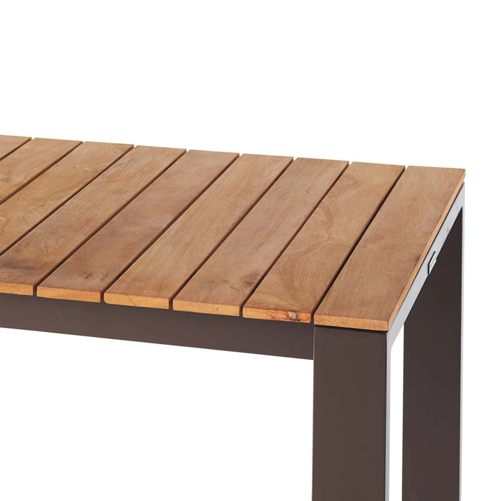 Ventura 66" Bar Table in Charcoal - Teak Top - Image 4