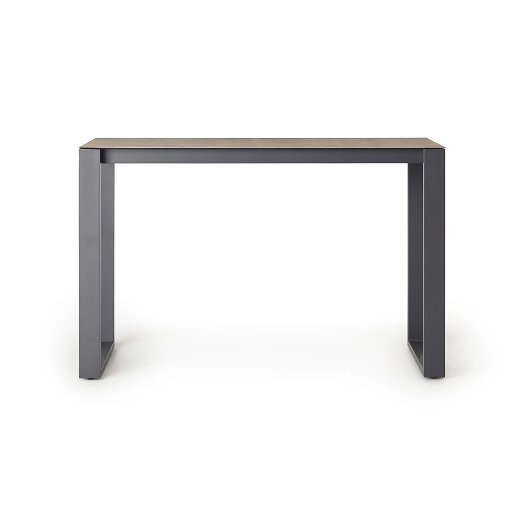 Ventura 66" Bar Table in Charcoal - Ceramic-Style Glass Top
