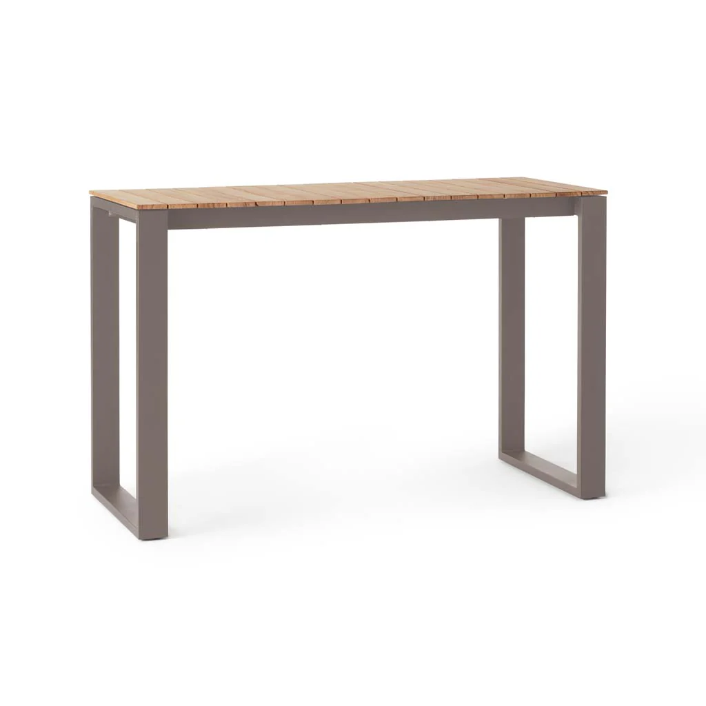 Ventura 48" Bar Table in Quartz Grey - Teak Top - Image 2