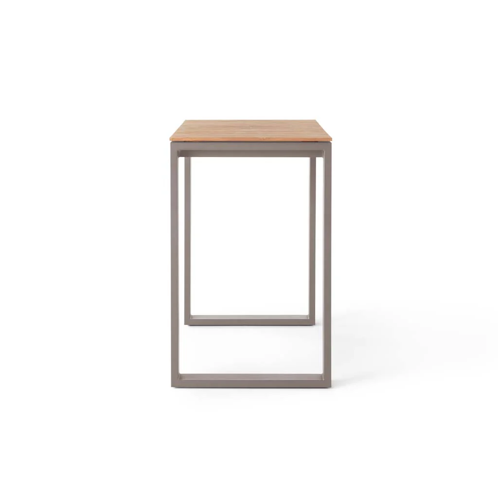 Ventura 48" Bar Table in Quartz Grey - Teak Top - Image 3