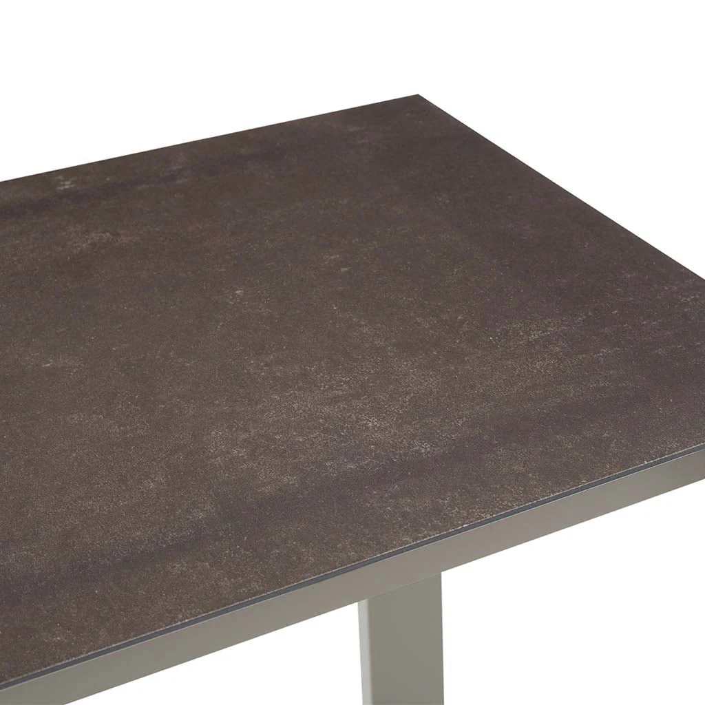 Ventura 48" Bar Table in Quartz Grey - Ceramic-Style Glass Top - Image 3