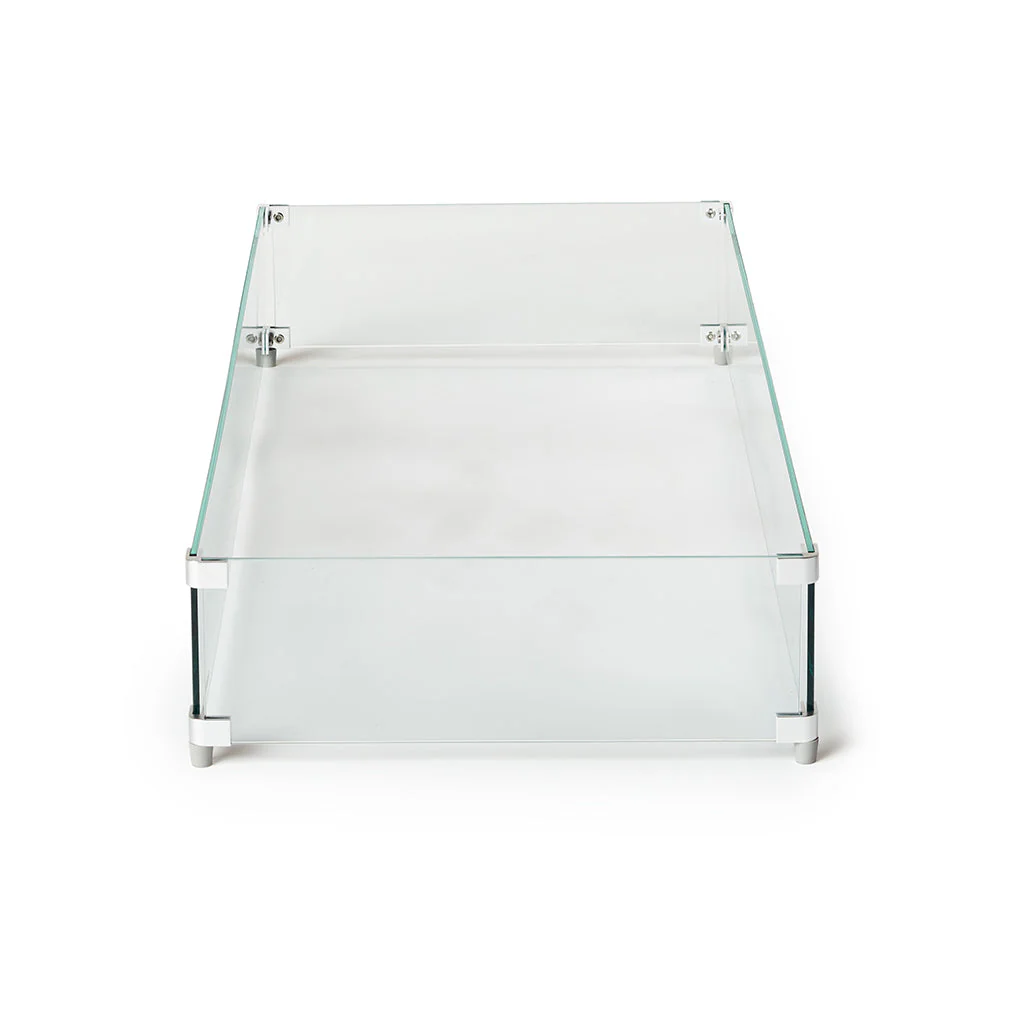Large Rectangular Glass Fire Table Wind Guard - Image 2