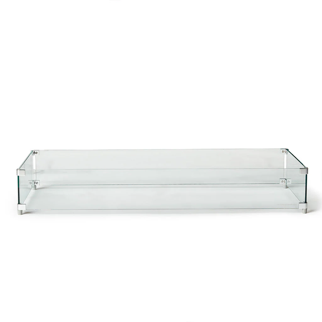 Large Rectangular Glass Fire Table Wind Guard - Image 4